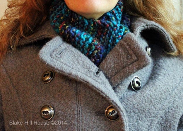 Knitted Cowl under Coat